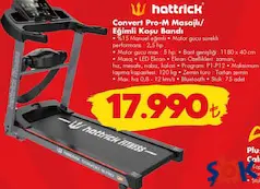 HATTRİCK CONVERT PRO-M MASAJLI EĞİMLİ KOŞU BANDI fiyat ve kampanya bilgisi